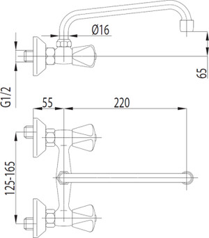 Armatura Bateria Standard umywalkowa ścienna