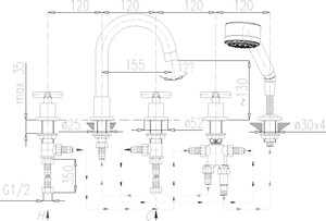 Armatura Bateria Symetric wannowa