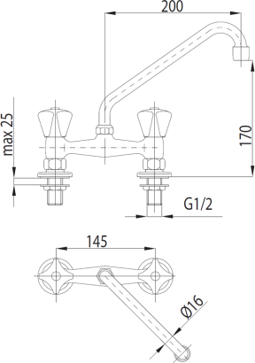Armatura Bateria Standard zlewozmywakowa stojąca