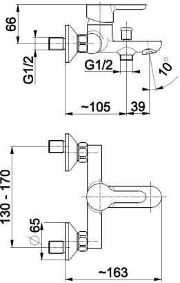 Armatura Bateria Granat wannowa