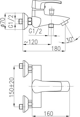 Armatura Bateria Kwarc wannowa