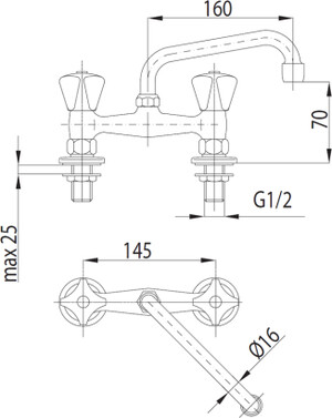 Armatura Bateria Standard umywalkowa stojąca