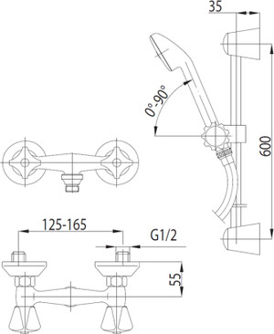 Armatura Bateria Standard natryskowa