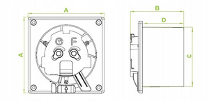 airRoxy Wentylator z panelem dRim Ø125mm biały mat czujnik ruchu