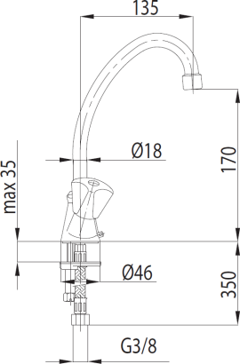 Armatura Bateria Standard umywalkowa stojąca