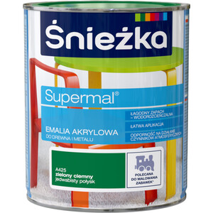 Śnieżka Emalia Supermal akrylowa zielona ciemna jedwabisty połysk A425 800ml