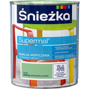 Śnieżka Emalia Supermal akrylowa zielona jedwabisty połysk A420 800ml