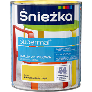 Śnieżka Emalia Supermal akrylowa żółta jedwabisty połysk A450 400ml