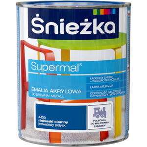 Śnieżka Emalia Supermal akrylowa niebieska ciemna jedwabisty połysk A430 400ml