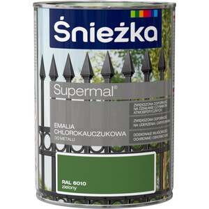 Śnieżka Emalia Supermal chlorokauczukowa zielony RAL 6010 połysk 900ml