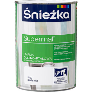 Śnieżka Emalia Supermal olejno-ftalowa  biała F100 matowa   800ml