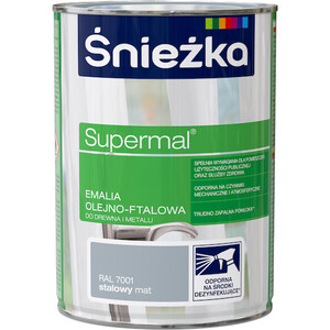 Śnieżka Emalia Supermal olejno-ftalowa  stalowa RAL 7001 matowa  800ml