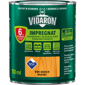 Vidaron Impregnat Ochronno - Dekoracyjny Powłokotwórczy orzech włoski mat  700ml