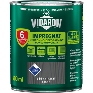 Vidaron Impregnat Ochronno - Dekoracyjny Powłokotwórczy antracyt szary mat  700ml