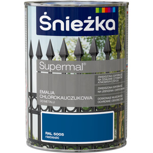 Śnieżka Emalia Supermal chlorokauczukowa niebieski RAL 5005 połysk 900ml