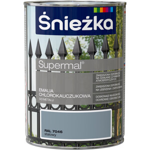 Śnieżka Emalia Supermal chlorokauczukowa  stalowy RAL 7046 połysk   900ml