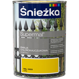 Śnieżka Emalia Supermal chlorokauczukowa  żółty RAL 1003 połysk   900ml