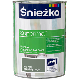 Śnieżka Emalia Supermal olejno-ftalowa  popielata RAL 7023  połysk   800ml