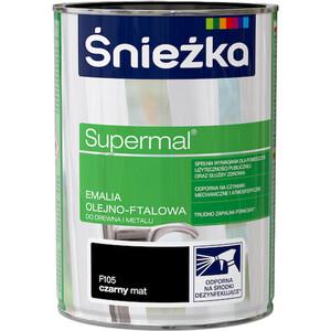 Śnieżka Emalia Supermal olejno-ftalowa  czarna F105 matowa  800ml