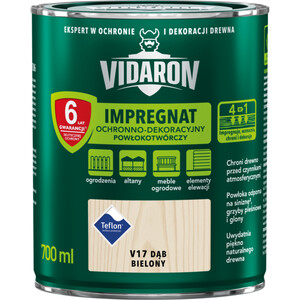 Vidaron Impregnat Ochronno - Dekoracyjny Powłokotwórczy dąb bielony mat 700ml
