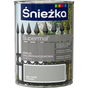 Śnieżka Emalia Supermal chlorokauczukowa  popielaty RAL 7038 połysk   900ml