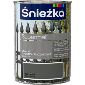 Śnieżka Emalia Supermal chlorokauczukowa  szary jasny RAL 7010 połysk   900ml