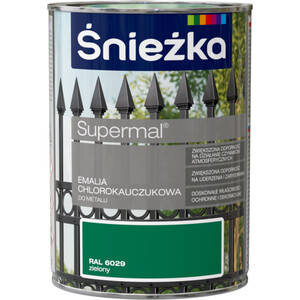 Śnieżka Emalia Supermal chlorokauczukowa  zielony RAL 6029 połysk   900ml