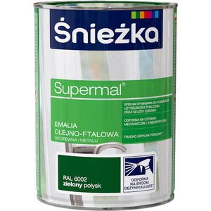 Śnieżka Emalia Supermal olejno-ftalowa  zielona RAL 6002  połysk   800ml