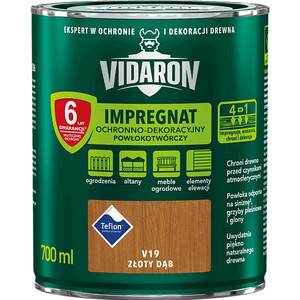 Vidaron Impregnat Ochronno - Dekoracyjny Powłokotwórczy złoty dąb mat 700ml