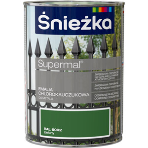 Śnieżka Emalia Supermal chlorokauczukowa  zielony RAL 6002 połysk   900ml